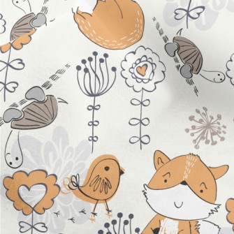 Hand Drawn Line Drawing Fox Micro Fleece