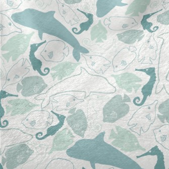 Color Block Dolphin Seahorse F Minky