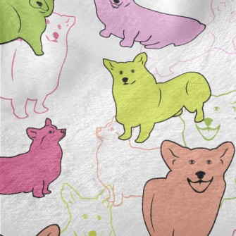 Brightly Colored Corgi Minky