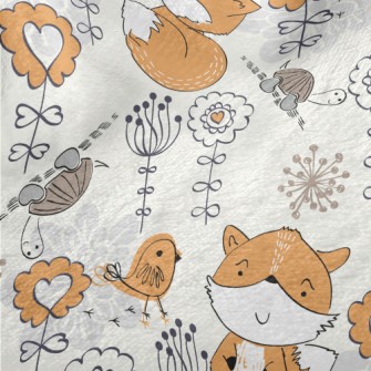 Hand Drawn Line Drawing Fox Minky