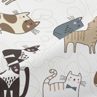 Various Cute House Cats Piqué