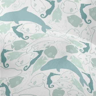Color Block Dolphin Seahorse F Lightweight Performance Linen