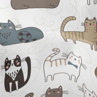 Various Cute House Cats Lightweight Performance Linen