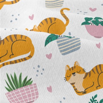 Striped Cute House Cat Modern Jersey