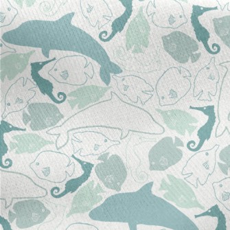 Color Block Dolphin Seahorse F Jersey Backed Fleece