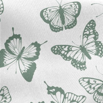 Monochrome Realistic Butterfly Jersey Backed Fleece