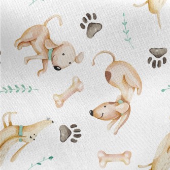 Hand Drawn Naughty Dog Jersey Backed Fleece