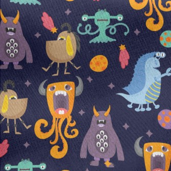 Strange Colorful Alien Monster Jersey Backed Fleece