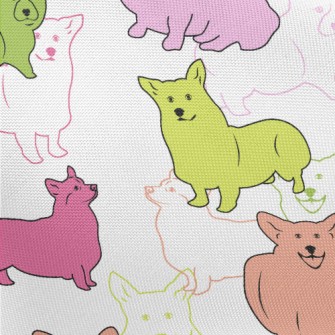Brightly Colored Corgi Pongee