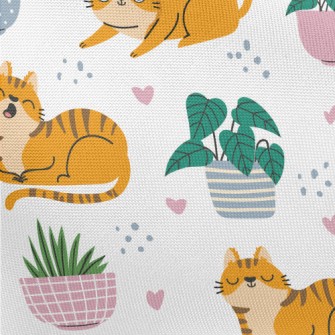 Striped Cute House Cat Pongee
