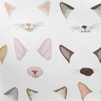 Different Cat Ears And Noses Pongee