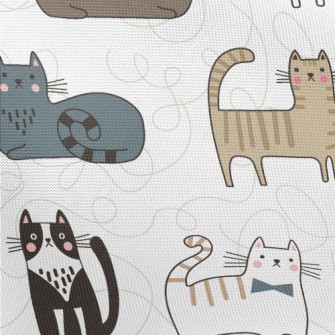 Various Cute House Cats Pongee