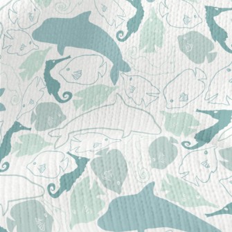 Color Block Dolphin Seahorse F Stretch Jersey