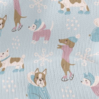 Dog Wearing Winter Clothes Stretch Jersey