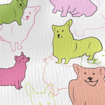 Brightly Colored Corgi Stretch Jersey