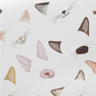 Different Cat Ears And Noses Midweight Cotton Poplin