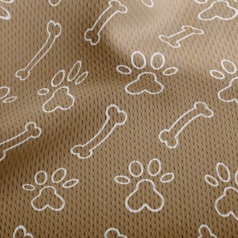 Dog Footprints Dog Bones Athletic Mesh Flat Back