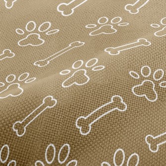 Dog Footprints Dog Bones Performance Linen