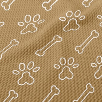Dog Footprints Dog Bones Birdseye Piqué