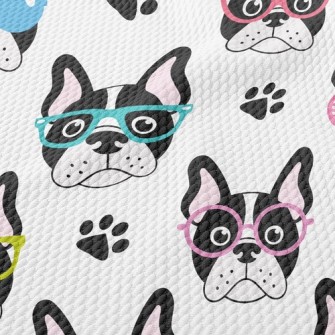 French Bulldog With Glasses Birdseye Piqué