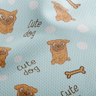 Puppy Dog Bone Athletic Mesh Flat Back