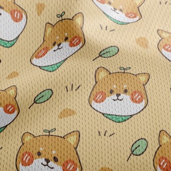 Shiba Leaves Athletic Mesh Flat Back