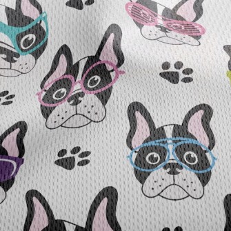 French Bulldog With Glasses Athletic Mesh Flat Back