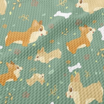 Corgi Bone Birdseye Piqué