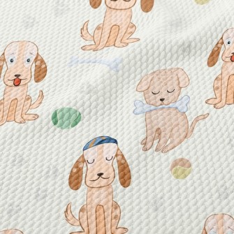 Cute Dog Birdseye Piqué