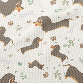 Dachshund Bones Birdseye Piqué