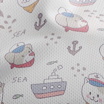 Nautical Cat And Dog Athletic Mesh Flat Back