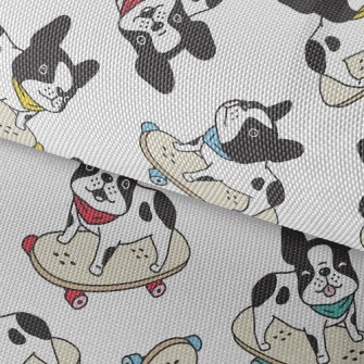 Skateboard French Bulldog Waterproof Oxford