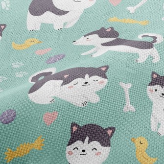 Husky And Duck Toy Performance Linen
