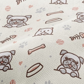 Dog And Cat Fish And Dog Bone Performance Linen