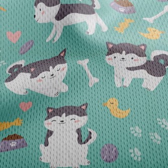 Husky And Duck Toy Athletic Mesh Flat Back