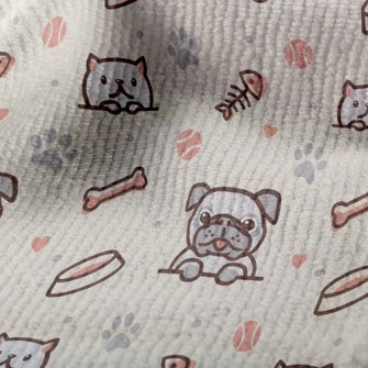 Dog And Cat Fish And Dog Bone Terry