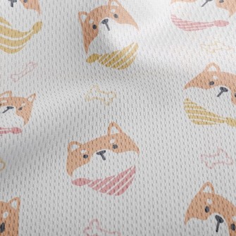 Wearing Scarf Shiba Inu Athletic Mesh Flat Back