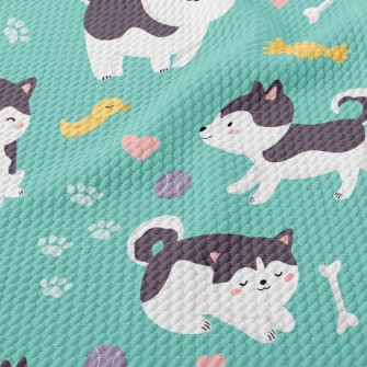 Husky And Duck Toy Birdseye Piqué