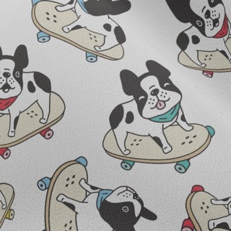 Skateboard French Bulldog Chiffon