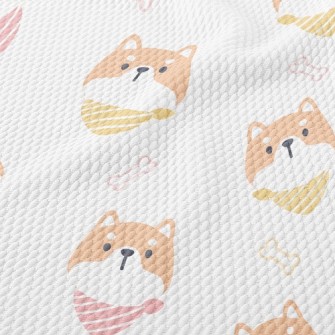 Wearing Scarf Shiba Inu Birdseye Piqué