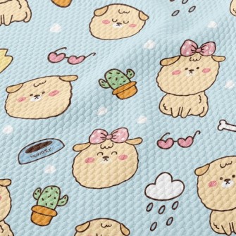 Cute Dog Birdseye Piqué