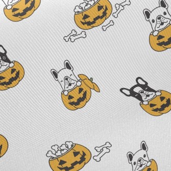 Halloween Pumpkin French Bulld Twill
