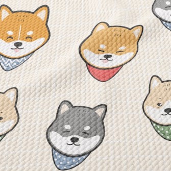 Cute Shiba Inu Birdseye Piqué