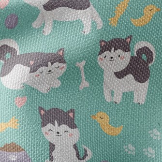 Husky And Duck Toy Waterproof Canvas