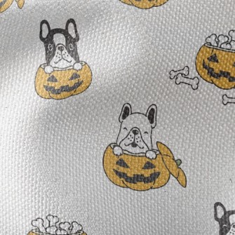 Halloween Pumpkin French Bulld Waterproof Canvas