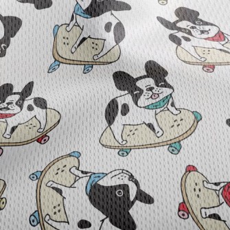 Skateboard French Bulldog Athletic Mesh Flat Back