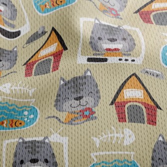 House Fish Tank Cat Athletic Mesh Flat Back