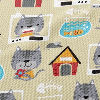 House Fish Tank Cat Birdseye Piqué