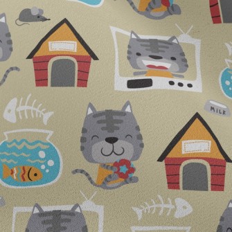 House Fish Tank Cat Chiffon