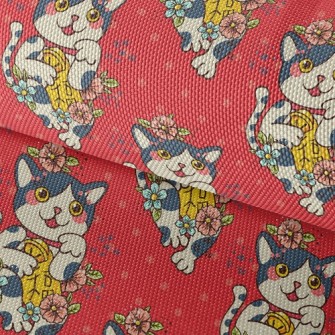 Lucky Cat Waterproof Oxford